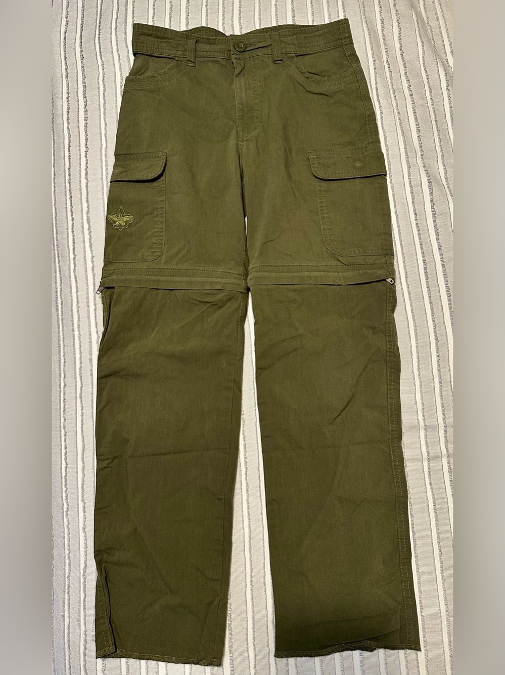 Boy’s Scouts of America -  Olive Convertible Cargo Pants size 12